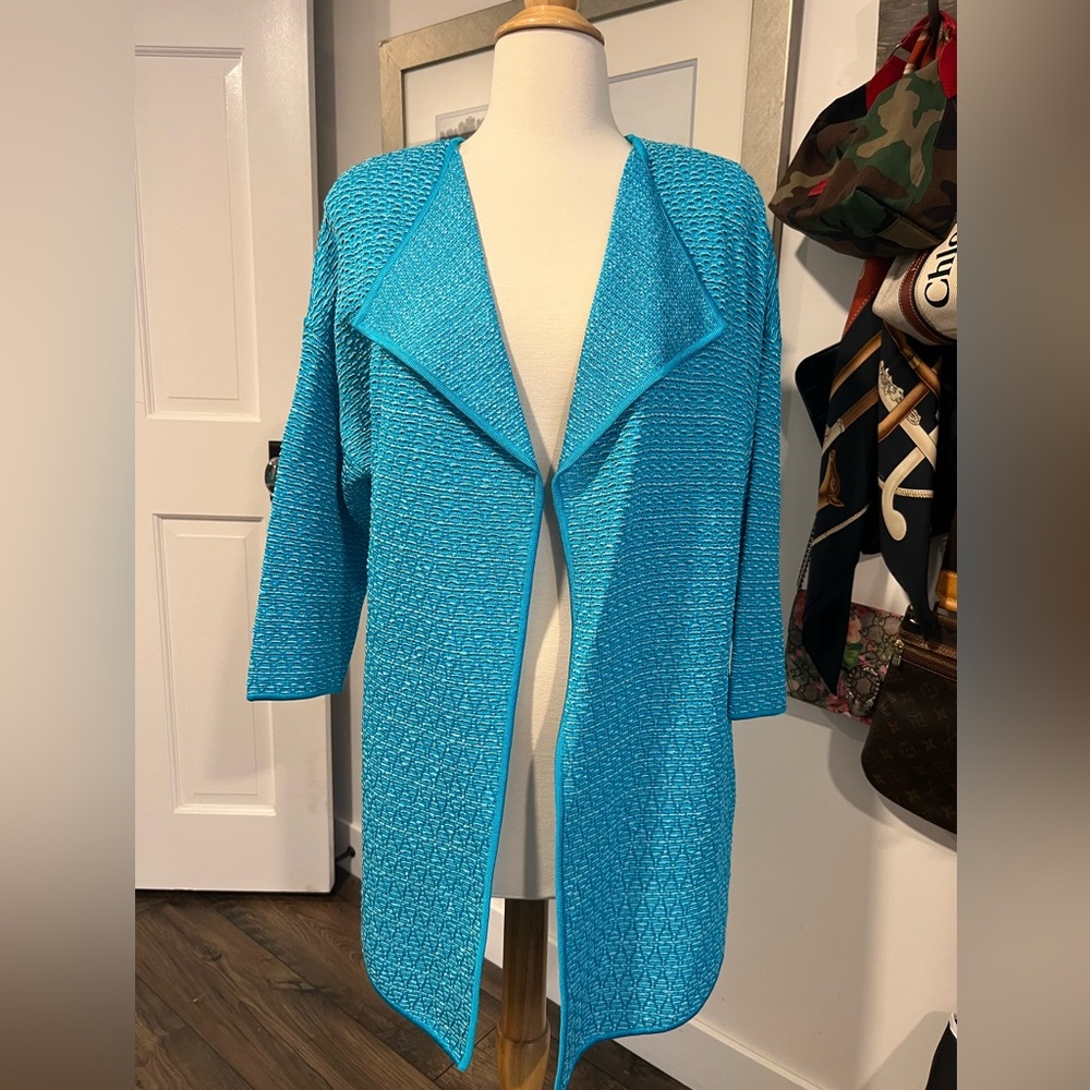 SOLD St. John Bright Blue Open Cardigan